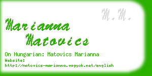 marianna matovics business card